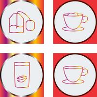 tea bag and creamy coffee Icon vector