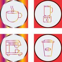 caliente café y café licuadora icono vector