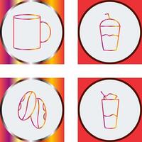 café jarra y frapé icono vector