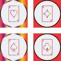 heart cards and diamonds card Icon vector