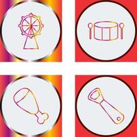 Ferris Wheel and Drum Icon vector