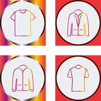 Plain T Shirt and Stylish Jacket Icon vector