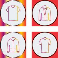 Plain T Shirt and Stylish Jacket Icon vector