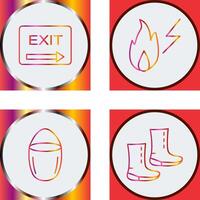 exit and electricity fire Icon vector