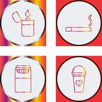 lighter and lit cigarette Icon vector