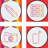 usb drive and server Icon vector