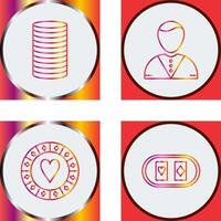 casino dealer and stack of coins Icon vector