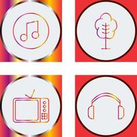 Music Player and Tree Icon vector