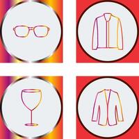 lentes y chaqueta icono vector