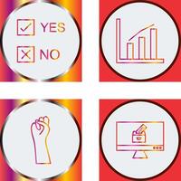 Yes No Option and Statistics Icon vector
