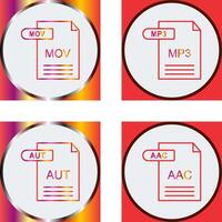 MOV and MP3 Icon vector