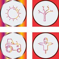 Sun and Tree Icon vector