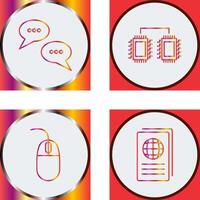 Conversation Bubbles and Processors Connected Icon vector