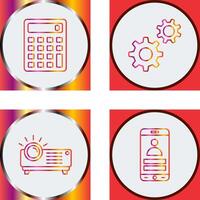 Calculator and Setting Icon vector