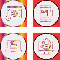 Time is Mony and Faq Icon vector