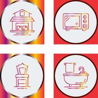 Warehouse and Microwave Icon vector