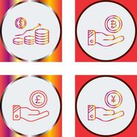 Money Growth and Bitcoin Icon vector