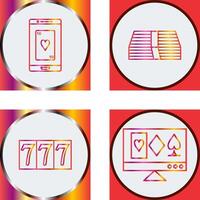 phone gambling and pack of bills Icon vector