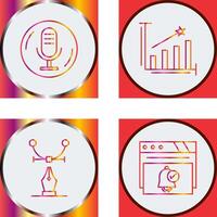 Microphone and Line Bars Icon vector