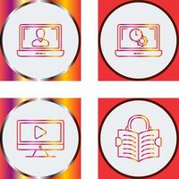 Flex Time and Online Lesson Icon vector
