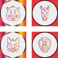 Beaver and Horse Icon vector
