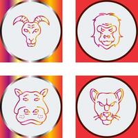 Goat and Gorilla Icon vector