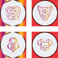 Bulldog and leopard Icon vector