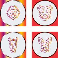 Lion and Cheetah Icon vector