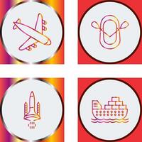 Landing Airplane and Dinghy Icon vector