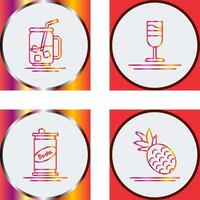 Iced Tea and Rainbow Drink Icon vector