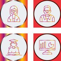 Female Professor and Male Professor Icon vector