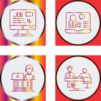 Online Job and Online Job Interview Icon vector