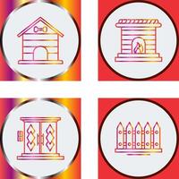 Dog House and Fireplace Icon vector