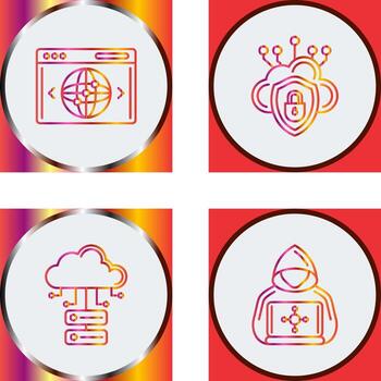 nube seguridad y sitio web icono vector