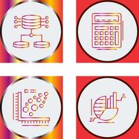 Structured Data and Calculator Icon vector