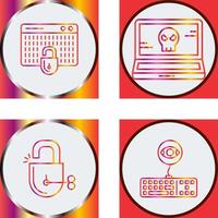 Hacking and Laptop Icon vector