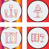 Lamp and Coffee Table Icon vector