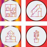 Bookshelf and Stairs Icon vector