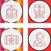 Cable car and Train Icon vector