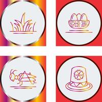 Grass and Eggs Icon vector