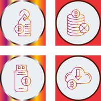 Not Accepted and Bitcoin Label Tag Icon vector