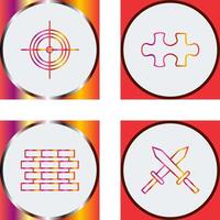 Target and Puzzle Piece Icon vector