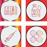 Medical Book and Syrup Icon vector