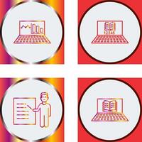 Online Stats and Online Study Icon vector