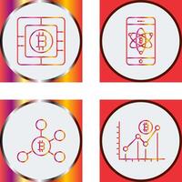 Bitcoin Chip and Mobile Icon vector