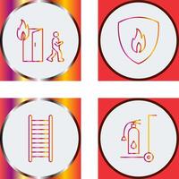 running from fire and fire shield Icon vector