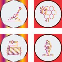 Digging and Honeycomb Icon vector