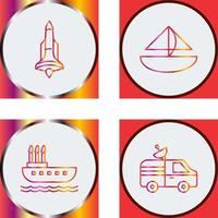 Rocket and Small Yacht Icon vector