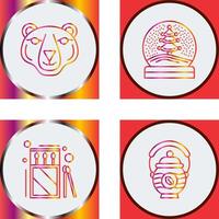 Polar Bear and Snow Globe Icon vector