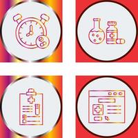 Clock and test tube Icon vector